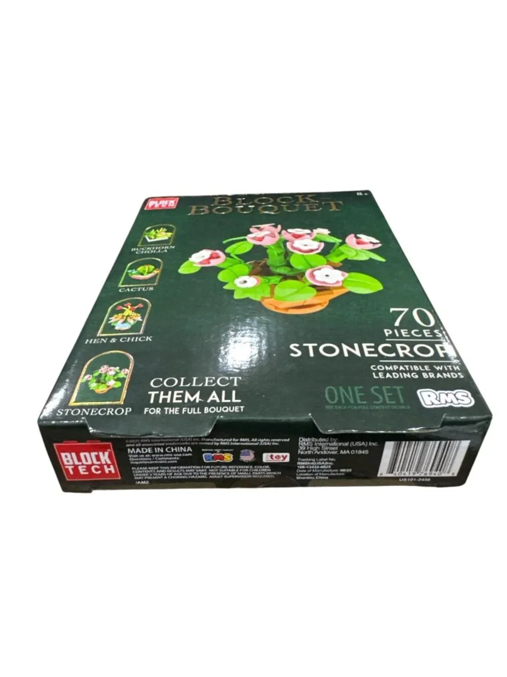 Block Tech Block Bouquet 70-Piece Stonecrop Building Set For Ages 8+ Compatible